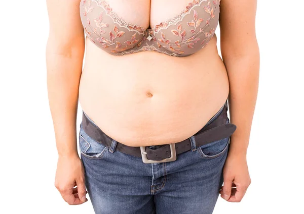 Женщина с толстый живот — стоковое фото